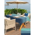thumbnail image 5 of Outdoor Tablecloths with Umbrella Hole & Zipper, Teal Blue Ombre Tablecloth Rectangle 60x84 Inch, Modern Abstract Art Texture Waterproof Table Cloth, Patio/Pool/Picnic Table Covers, 5 of 8