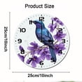 thumbnail image 2 of ZXCXRQFa Blue Bird On Branches Flower Wood Wall Clock Silent Non-Ticking Kitchen Desk Clock Battery Operated Analog Decorative Round Clocks 10 in Garden Home Decor, 2 of 7