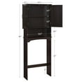 thumbnail image 4 of YfulYde Over The Toilet Storage Cabinet Bathroom Organizer with Adjustable Shelf & Double Doors for Toilet, Home Space-Saving Furniture, L24.5xW9xH66 Inches, Espresso, 4 of 9