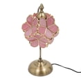 thumbnail image 6 of ToppiJoy Tiffany Style Stained Glass Flower Table Lamp, Pink Petal Floral Desk Light with Metal Base, for Bedroom Living Room, 6 of 12