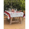 thumbnail image 2 of Outdoor Tablecloth with Umbrella Hole and Zipper, Valentine's Day Rectangle Table Cloth 60x84 Inch Waterproof Tablecloth, Red Love Heart Roses Romantic Wooden Picnic Table Cover for Patio Camping, 2 of 7