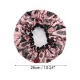 thumbnail image 2 of 1 Pc Dama Doble Capa Accesorios Patrón Gorro de Ducha para Baño Viaje Satinado Rosa PEVA, 2 of 3