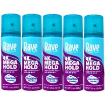 5 Pack - Rave 4X Mega Hold Hair Spray, All-Weather Protection, Travel Size, 1.5 oz