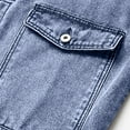 thumbnail image 5 of Mens Denim Jacket Qiggri Men's Solid Color Casual Lapel Collar Long Sleeved Button Denim Jacket, 5 of 8