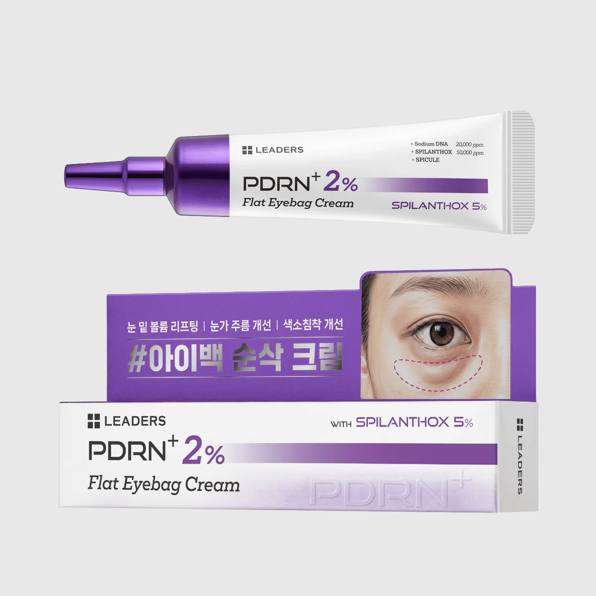 LEADERS PDRN+ 2% Eye Cream for Under Eye Puffiness & Fine Lines – High Performance Care with SPILANTHOX 5% to Help Smooth, Refresh, & Hydrate