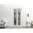 thumbnail image 3 of Sliding Closet Bi-fold Doors 84 x 84 inches | Lucia 2466 White Silk Clear Glass | Sturdy Tracks Moldings Trims Hardware Set | Wood Solid Bedroom Wardrobe Doors, 3 of 5
