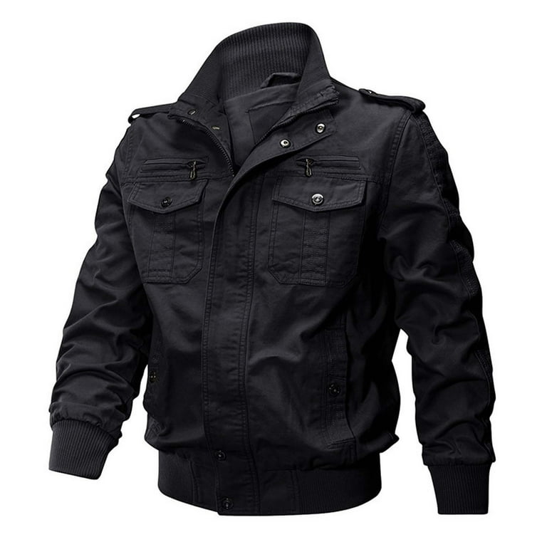 ZQUUVOU Men's Cotton Lightweight Outwear Gentleman Multi Pockets