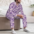thumbnail image 7 of Naloa Daisies Flowers Men’s Pajamas Set - Long Sleeve Button Down Sleep Shirt and Pajama Bottoms Sleepwear Set-XX-Large, 7 of 7