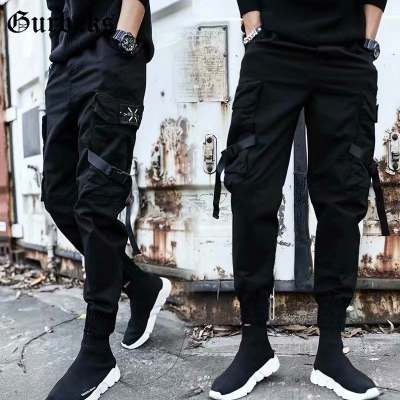 New Hong Kong Style Workwear Pants Men‘s Solid Color Versatile Loose Trendy Large Size Leggings