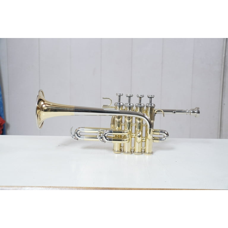 Piccolo Trumpet Bb/A Pitch Color Brass And Nickel Finish With Hard case Bag  Mouthpiece 