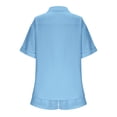 thumbnail image 5 of FRSASU Women's Shorts Sets 2 Piece Summer Vacation Style Short Sleeve Top and Shorts Sweatsuit Set Vacation Outfits Sky Blue M(M), 5 of 6