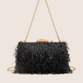 thumbnail image 1 of Sac à Main pour Femmes, Sac à Main Moelleux pour Soirée de Mariage Anniversaire, Noir, 1 of 4