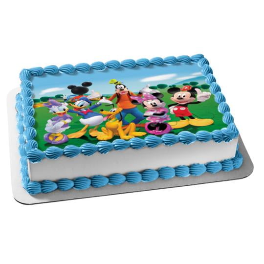 1 4 Sheet Mickey Mouse Clubhouse Edible Frosting Cake Topper Image Abpid07138 Walmart Com