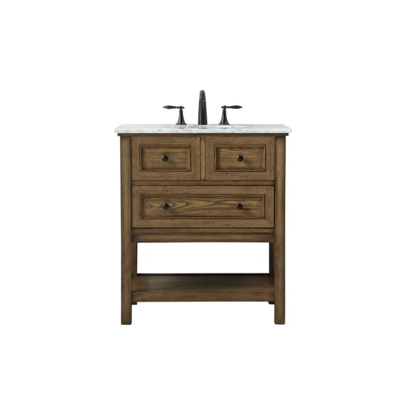 30 inch single bathroom vanity in driftwood