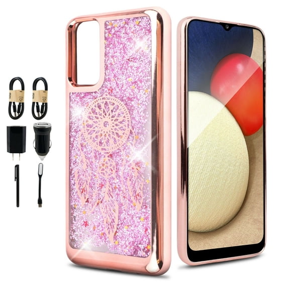 Value Pack ! for Samsung Galaxy A52 5G Liquid Glitter Bling Sparkling Cute Woman Girl Phone Case Silicone PU Shock Bumper Scratch Guard Skin Wrap Slim Cover