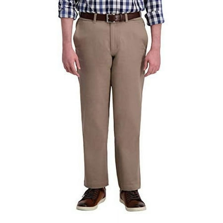 Haggar Super Flex Waistband Menâ€s Travel Pants - Tan 34W x 32L