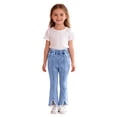 thumbnail image 3 of CAIVO Child Girls Long Blue Denim Pants Classic Stretch Jeans For Everyday Play And Comfort Leisure Solid Color Summer Trousers, 3 of 3