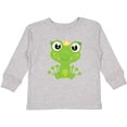 thumbnail image 3 of Inktastic Cute Frog, Green Frog, Frog Princess, Crown Girls Long Sleeve Toddler T-Shirt, 3 of 5
