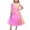 Pink, variant on QNANSPI Summer Dress for Girls,Girls Short Sleeve Dress,Girls Short Sleeve Stretchy Dress A Line Twirly Skater School Recital Dress Short Sleeve Turndown Neck Dress
