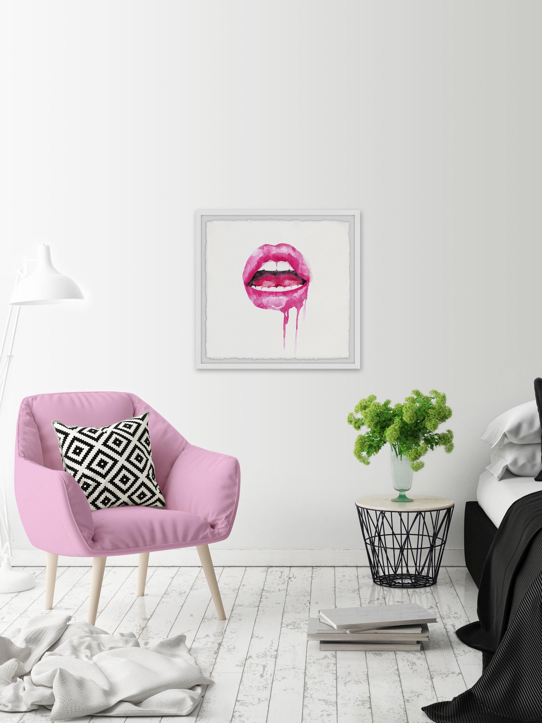 "Daring Lips" Framed Painting Print