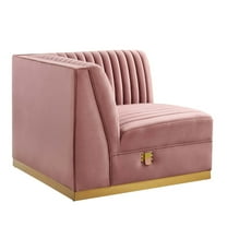 Modular Sofa Corner Chair, Pink, Velvet, Living Kitchen Cafe Bistro Hospitality Restaurant, Modern Contemporary Boutique HB34337