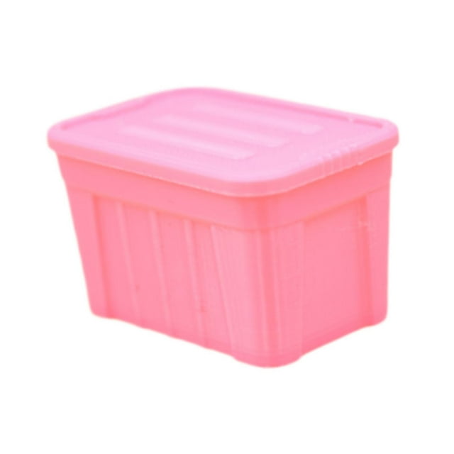 Caja de almacenamiento a escala 1/12, contenedor de simulación con tapa, decoración de escenas de vida para Rosa