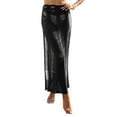 thumbnail image 3 of Sedceaty Women's Summer Long Beachwear Skirt Solid Color Side Split Hollow Knitted Skirts, 3 of 5