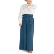 Verona Collection Women's Alicia Modest Maxi Skirt Green Size -XL