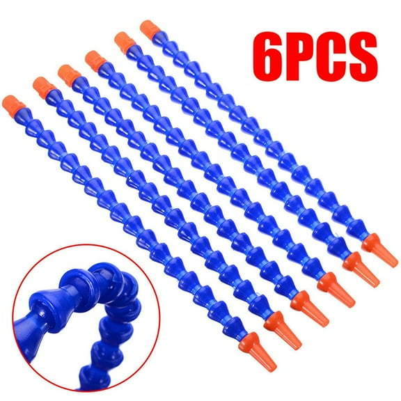 6Pcs Plastic Flexible Water Oil Coolant Pipes Hose Round Nozzle 300mm for Lathe