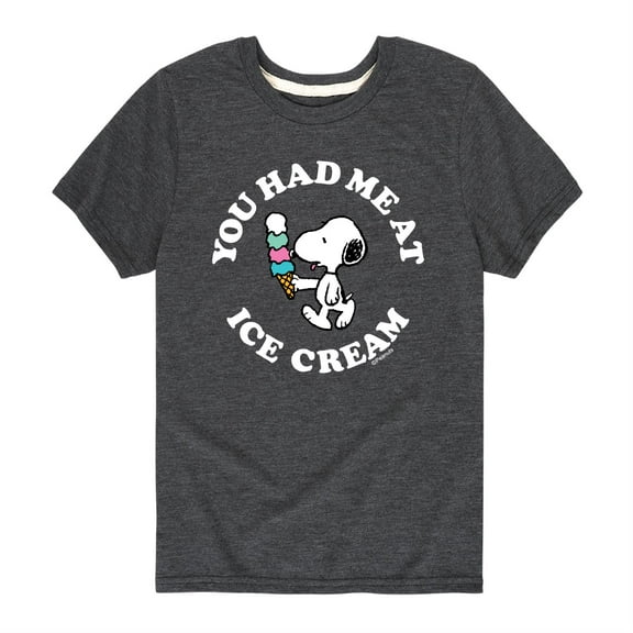 Peanuts - You Had Me At Ice Cream - Toddler and Youth Short Sleeve T-Shirt