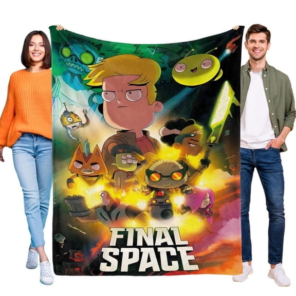 Final Space Cartoon Blanket Soft Throw Blanket Micro Fleece Fuzzy Blankets Thin Bed Couch Decor Adult Nap Bedroom Car All Season Birthday Gifts 30"X40"