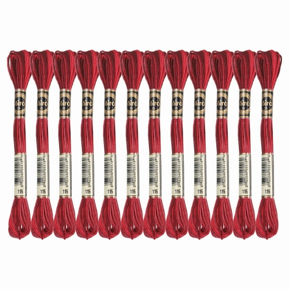 Uxcell 12 Skeins Embroidery Floss, Polyester Embroidery Threads Dark Red