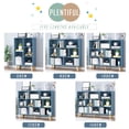thumbnail image 3 of IOTXY Simple Bookcase with Legs - 3 Tier 7 Cubes Freestanding Low Display Cabinet, Bright Blue, 3 of 8