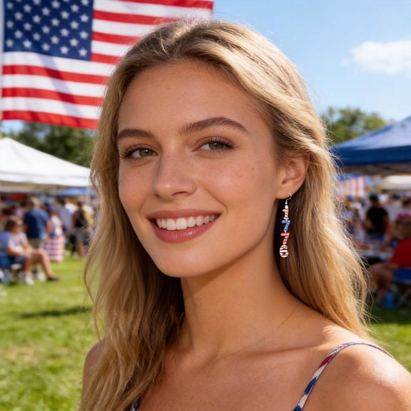 Shiny Acrylic 1776 2026 250th Anniversary Dangle Earrings, Glitter Red White Blue 4th of July Independence Day Patriotic Earrings for Women, Celebration Jewelry Gifts