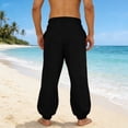 thumbnail image 4 of Mens Lounge Pants Lightweight Drawstring Elastic Waist Baggy Joggers Summer Comfort Everyday Travel Beach Linen Pants, 4 of 8