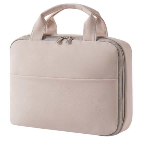 Large Capacity Toiletry Bag,PU Leather Travel Makeup Organizer with Foldable Design & Multiple Compartments,Portable Cosmetic Bag for Women,Beige 10.6 x 7.9 x 2 in / 27 x 20 x 5.2 cm