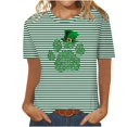 thumbnail image 1 of Camisetas Casuales de Mujer Nueva Moda Impresa Cuello Tripulado Manga Corta, Top Ligero para Diario Y Fiesta, 1 of 4