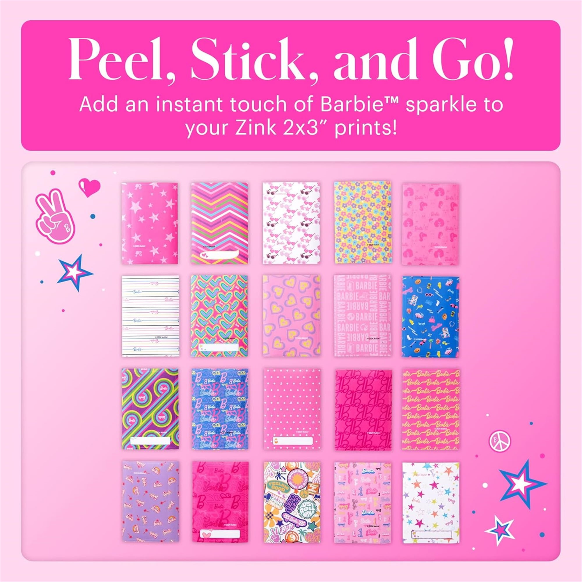 Kodak X Barbie Step Slim Wireless Photo Printer with ZINK Zero Ink, Bluetooth, 2x3 Prints, Gift Bundle