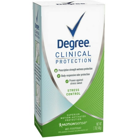 Degree Clinical Protection Antiperspirant & Deodorant, Stress Control 1.70 oz (Pack of 3)