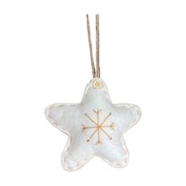 CuiLiyq Christmas Felt Pendant, Plush Christmas Tree Five Pointed Star Shaped Pendant, for Winter Family Holiday Wedding Party Decoration and Christmas Gifts (White, Five Pointed Star)