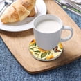 thumbnail image 5 of Sunflowers Butterfly Coasters Absorbent Moisture Non-Slip Drink Coaster Ceramic Stone with Cork Base Desktop Protection, 4PCS, 5 of 6