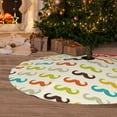 thumbnail image 5 of KLL 48" Christmas Tree Skirt Colorful Mustache Xmas Tree Skirts Mat for New Year Xmas Holiday Party Indoor Outdoor Home Decoration, 5 of 5