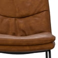 thumbnail image 3 of Modern Counter Height Stools Set of 2, Camel Brown Faux Leather, 3 of 6