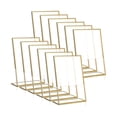 thumbnail image 1 of 12 Uds. Soporte de letrero acrílico con marco dorado, soporte para números de mesa de boda, menú inclinado, soporte de doble cara, 4, 1 of 5