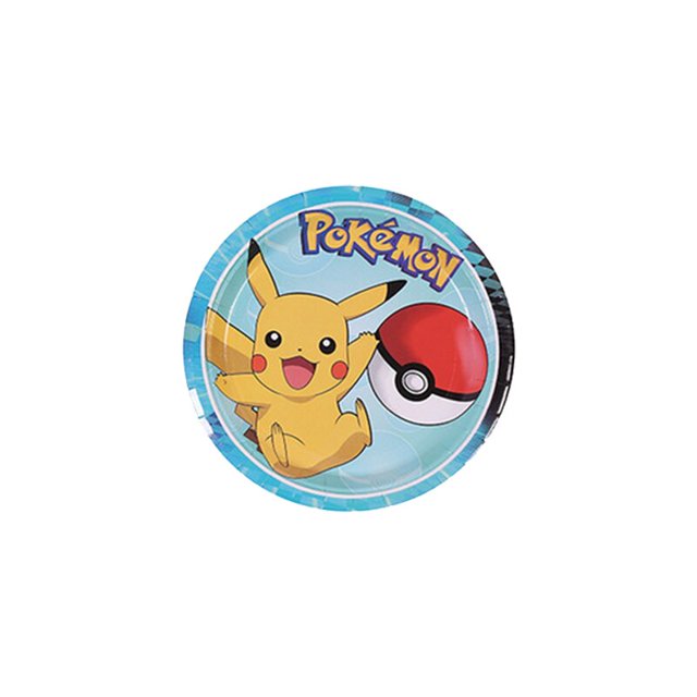 Decoraciones de fiesta de cumpleaños de Pokémon, globos de papel de aluminio de Pikachu, vajilla desechable, plato, servilleta, telón de fondo para niños, suministros de fiesta para niños