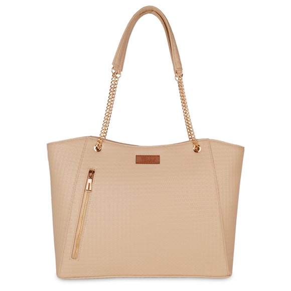 Sishka Beige Satchel Handbag – Women’s Vegan Leather Tote with Top Handle & Shoulder Bag for Daily Use, Work, Office & Travel