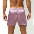 thumbnail image 4 of TMOYZQ Mens Satin Boxer Shorts, Silk Feeling Sleep Shorts Underwear, Silky Pajama Bottoms Elastic Waist Tagless Breathable Cool Lounge Shorts, 4 of 4