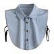 thumbnail image 1 of Cuello falso de mezclilla con solapa para mujer, fácil de abotonar, para camisas, suéteres, vestidos, chaquetas, accesorios de capas, 1 of 8
