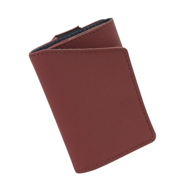 Tarjetero minimalista Sunnimix Cartera delgada de cuero PU Rojo