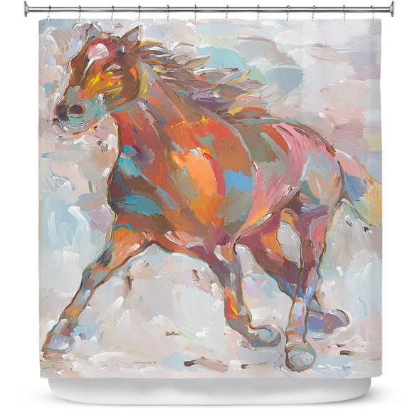 Shower Curtains 70" x 93" from DiaNoche Designs by Hooshang Khorasani - Equine Advance Horses